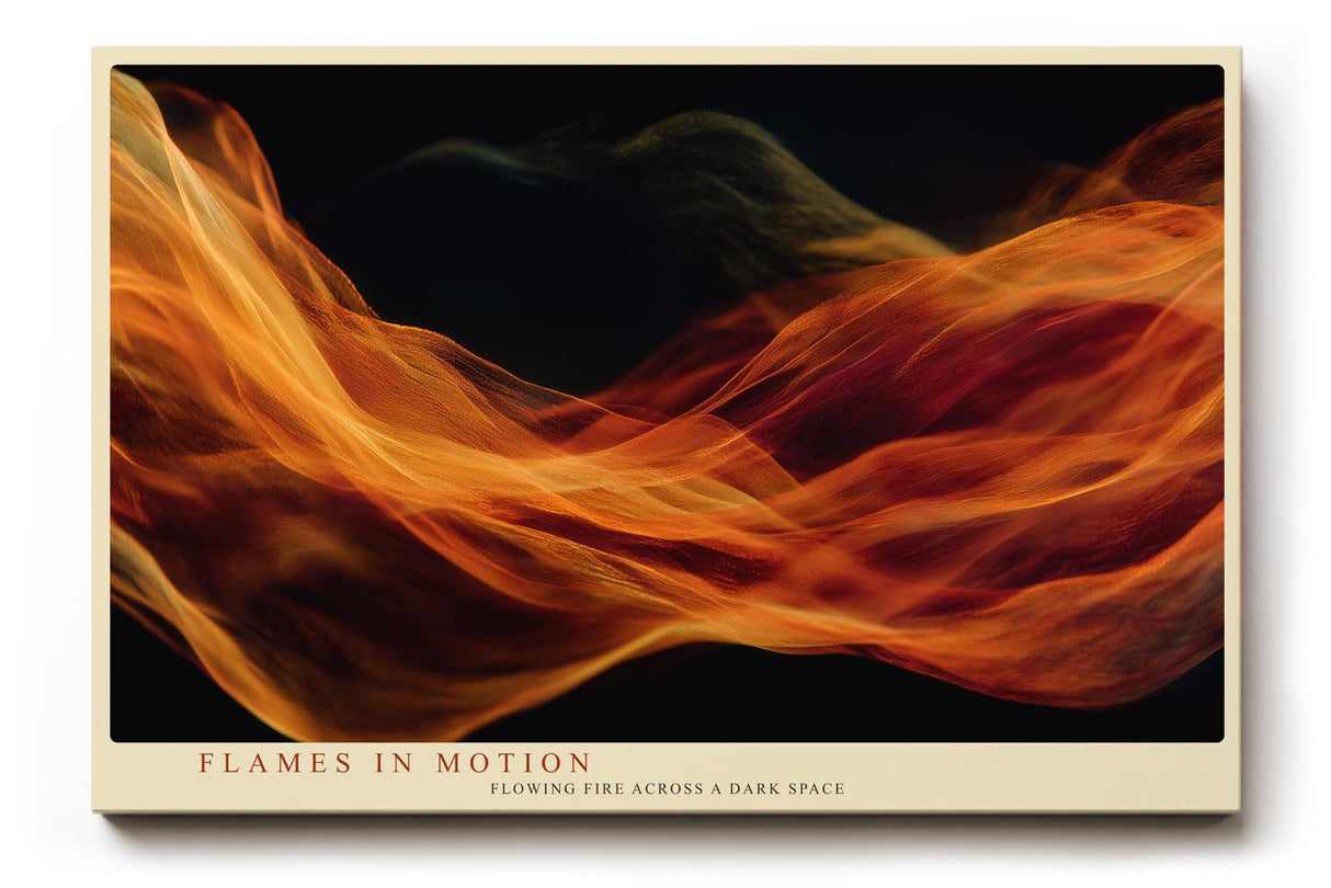 Paul Sinus Wandbild 120x80cm abstrakte Feuerwellen moderne Flammen Bewegung Kunstbild warmes Farbspiel in orange rot für Wohnzimmer Büro Atelier