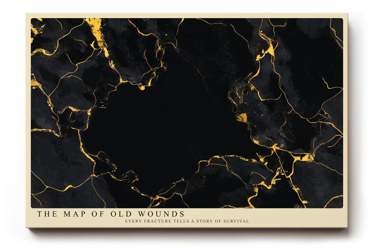 Paul Sinus Wandbild 120x80cm abstrakte Goldstruktur schwarz gold moderne Kunst Marmor Effekt luxuriöse