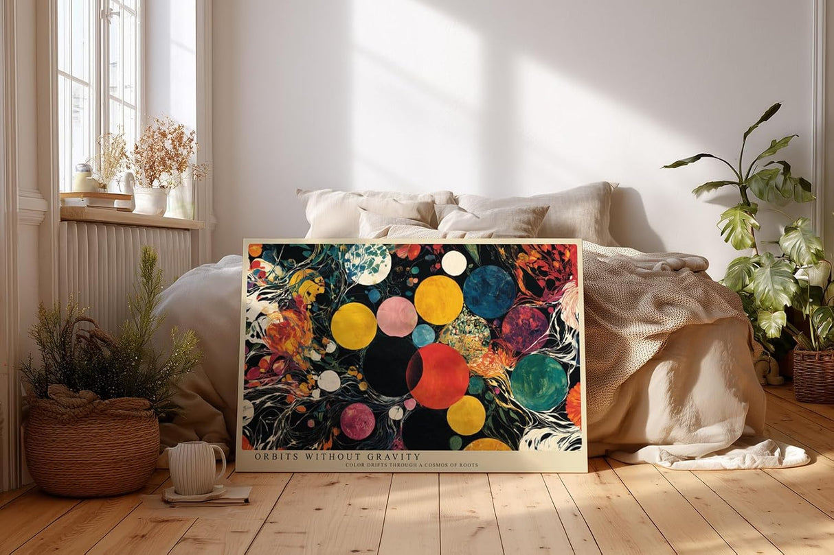 Paul Sinus Wandbild 120x80cm Abstrakte Kreise und Farben Modernes Kunstbild mit kosmischer Komposition fuer kreative Wohnräume