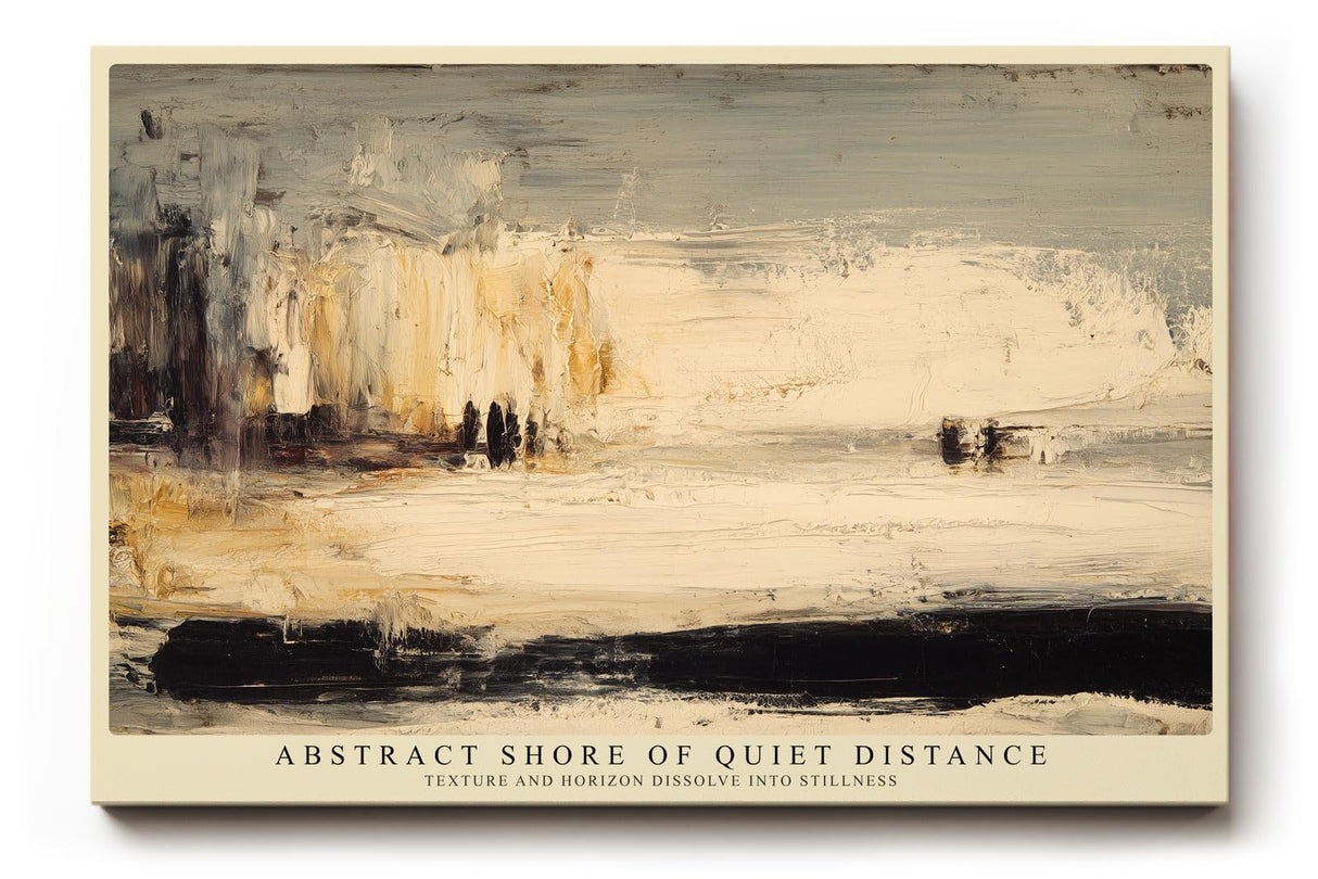 Paul Sinus Wandbild 120x80cm Abstrakte Kueste minimalistische Landschaft moderne Kunst Wanddekoration beige schwarz Wohnzimmer Schlafzimmer