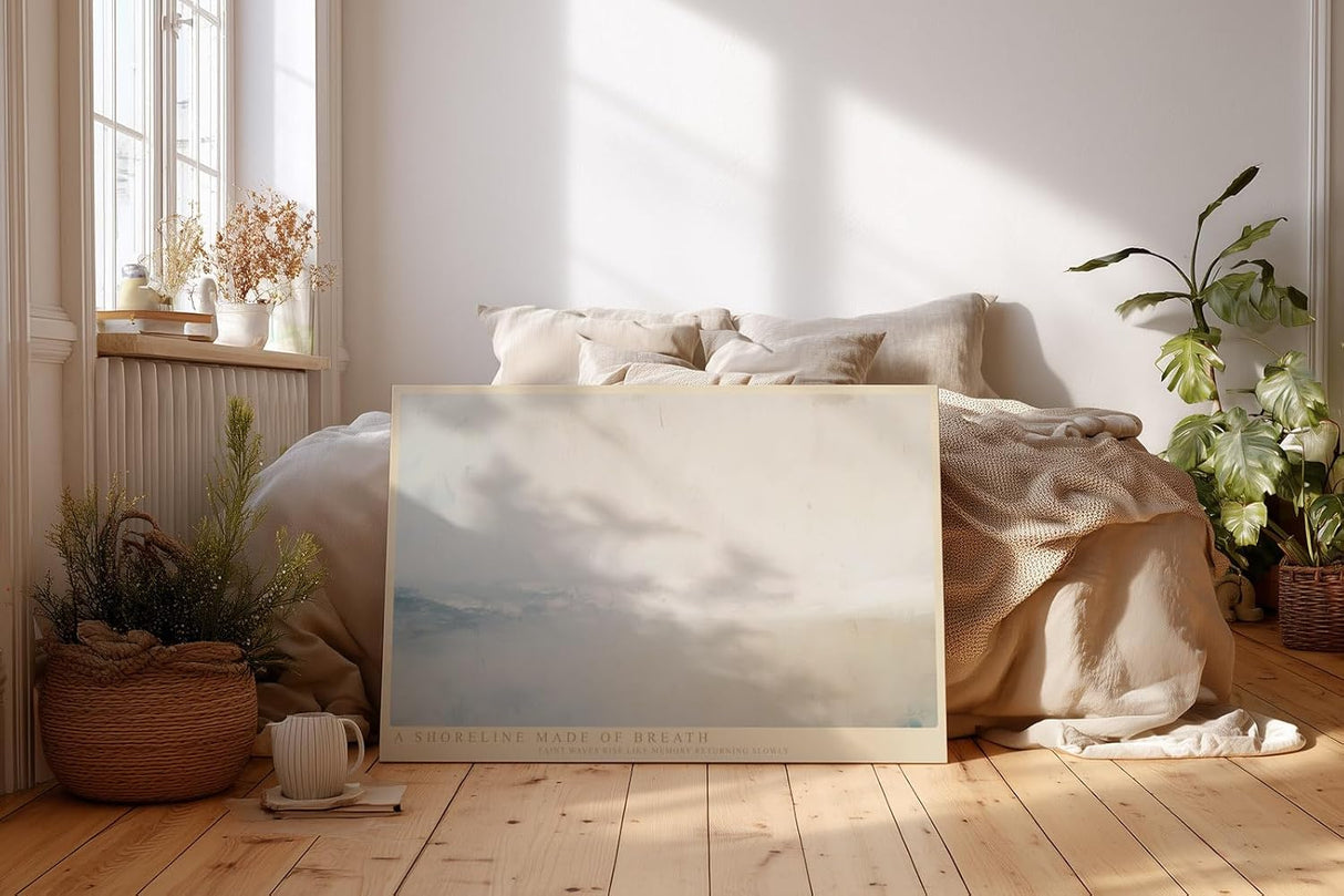 Paul Sinus Wandbild 120x80cm Abstrakte Kueste mit sanften Wellen moderne minimalistische Naturkunst