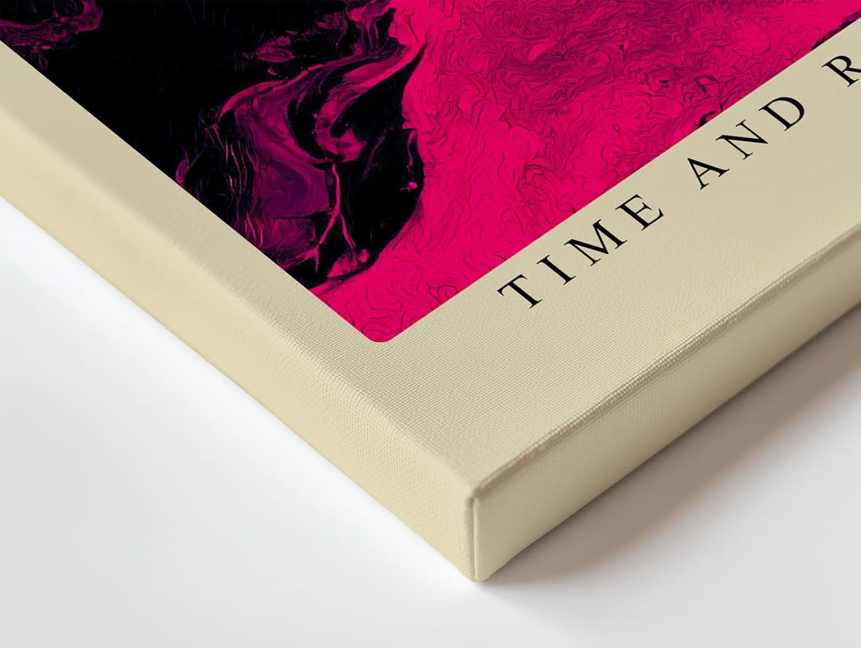 Paul Sinus Wandbild 120x80cm abstrakte Kunst schwarz pink moderne Struktur fließende Farben zeitgenössisches Kunstbild moderne