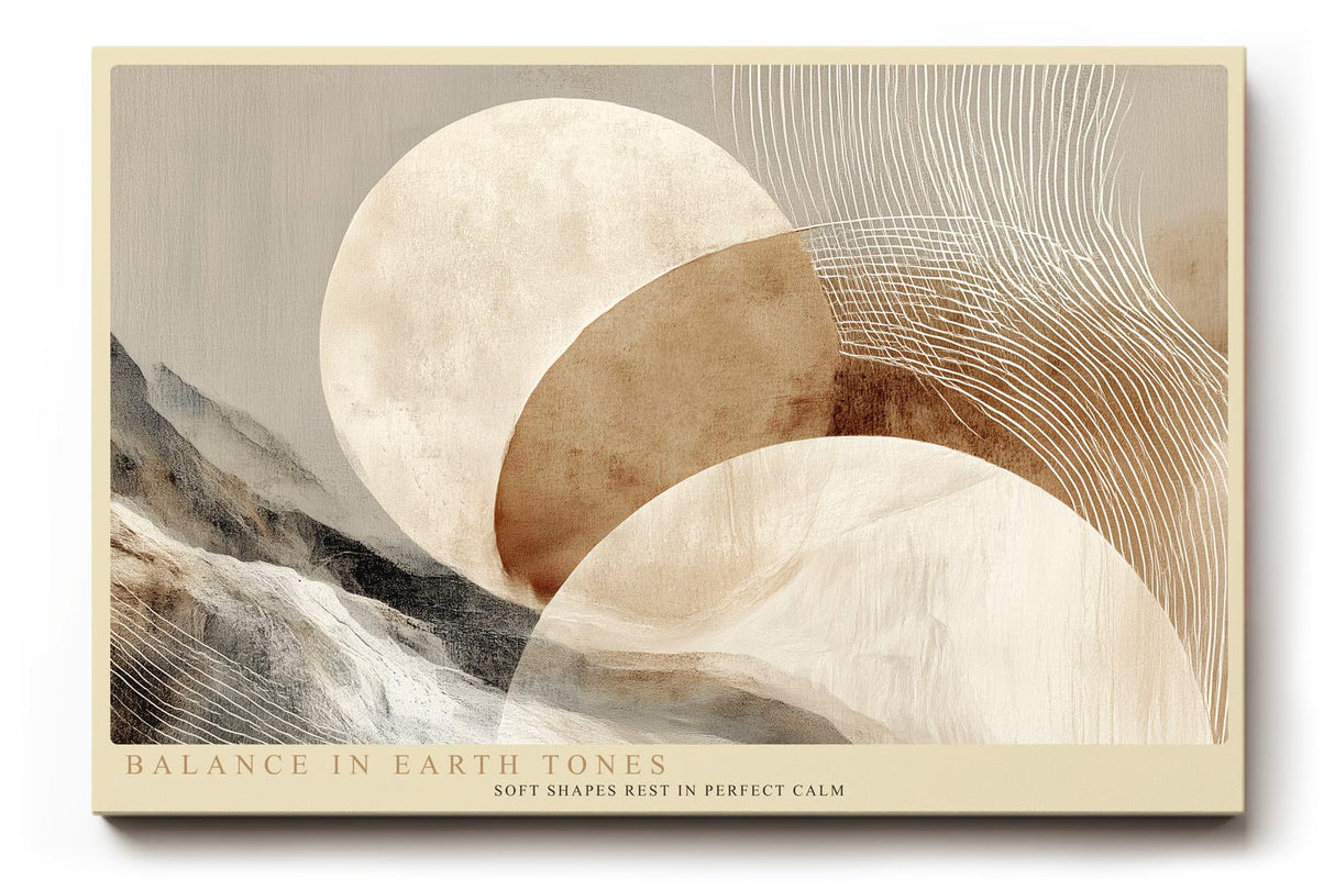 Paul Sinus Wandbild 120x80cm abstrakte Landschaft Erde Toene moderne Formen beige braun minimalistische Kunst Wanddekoration fuer Wohnzimmer Büro