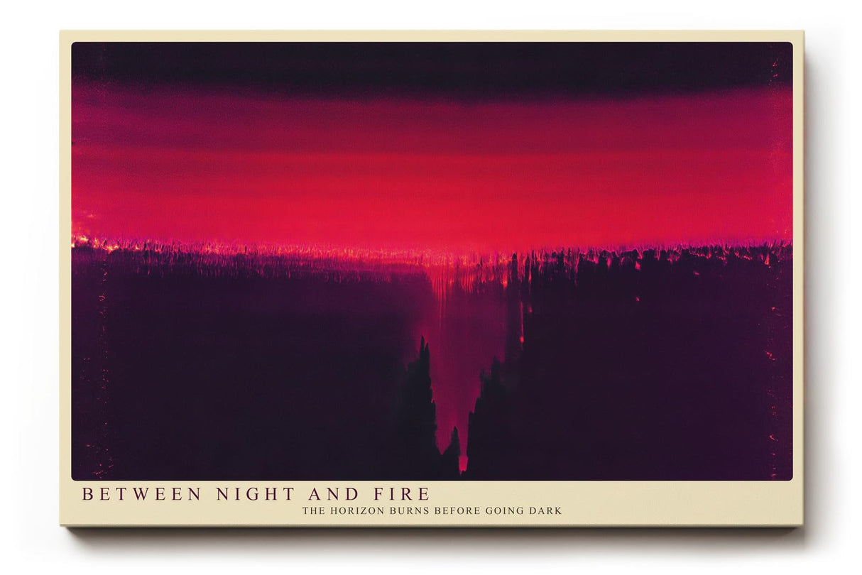 Paul Sinus Wandbild 120x80cm abstrakte Landschaft Sonnenuntergang rot violett moderne Kunst dramatische Wanddekoration fuer Wohnzimmer Büro