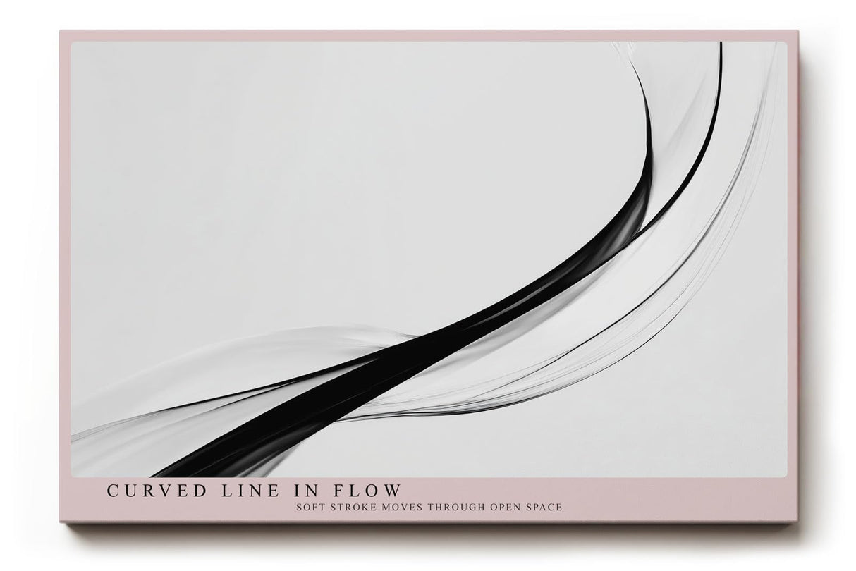 Paul Sinus Wandbild 120x80cm abstrakte Linien modern schwarz weiss minimalistische Kunst dynamische Kurve Kunstdruck stilvolle Wanddekoration fuer Wohnzimmer Büro Flur