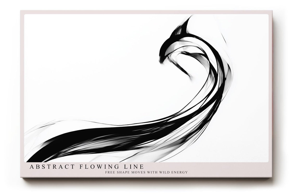 Paul Sinus Wandbild 120x80cm abstrakte Linien moderne minimalistische Kunst schwarz weiss dynamische Form Kunstdruck stilvolle Wanddekoration fuer Wohnzimmer Büro Flur