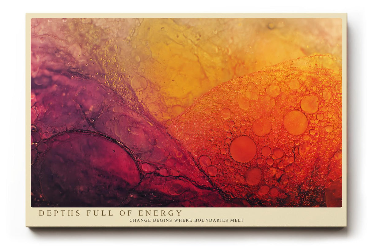 Paul Sinus Wandbild 120x80cm abstrakte Makrostruktur in Rot Orange fließende Formen moderne Kunst stilvolle Wanddekoration fuer Wohnzimmer Büro