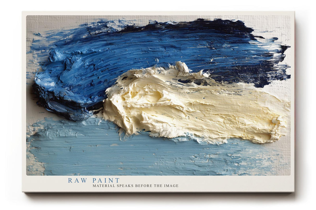 Paul Sinus Wandbild 120x80cm abstrakte Malerei blaue Struktur moderne Kunst Pinseltextur stilvolle Wanddekoration fuer Wohnzimmer Büro