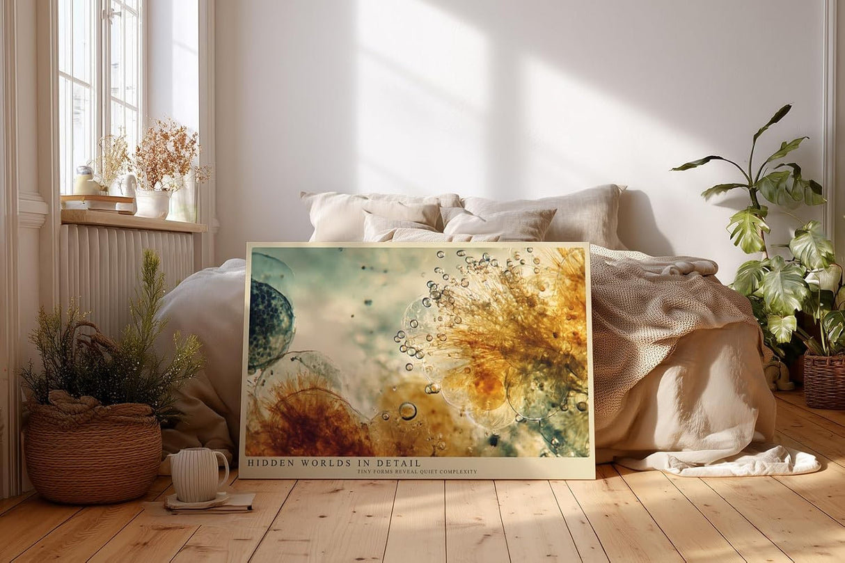 Paul Sinus Wandbild 120x80cm abstrakte Mikrostruktur Makrofotografie organische Formen moderne Naturkunst stilvolle Wanddekoration fuer Wohnzimmer Büro