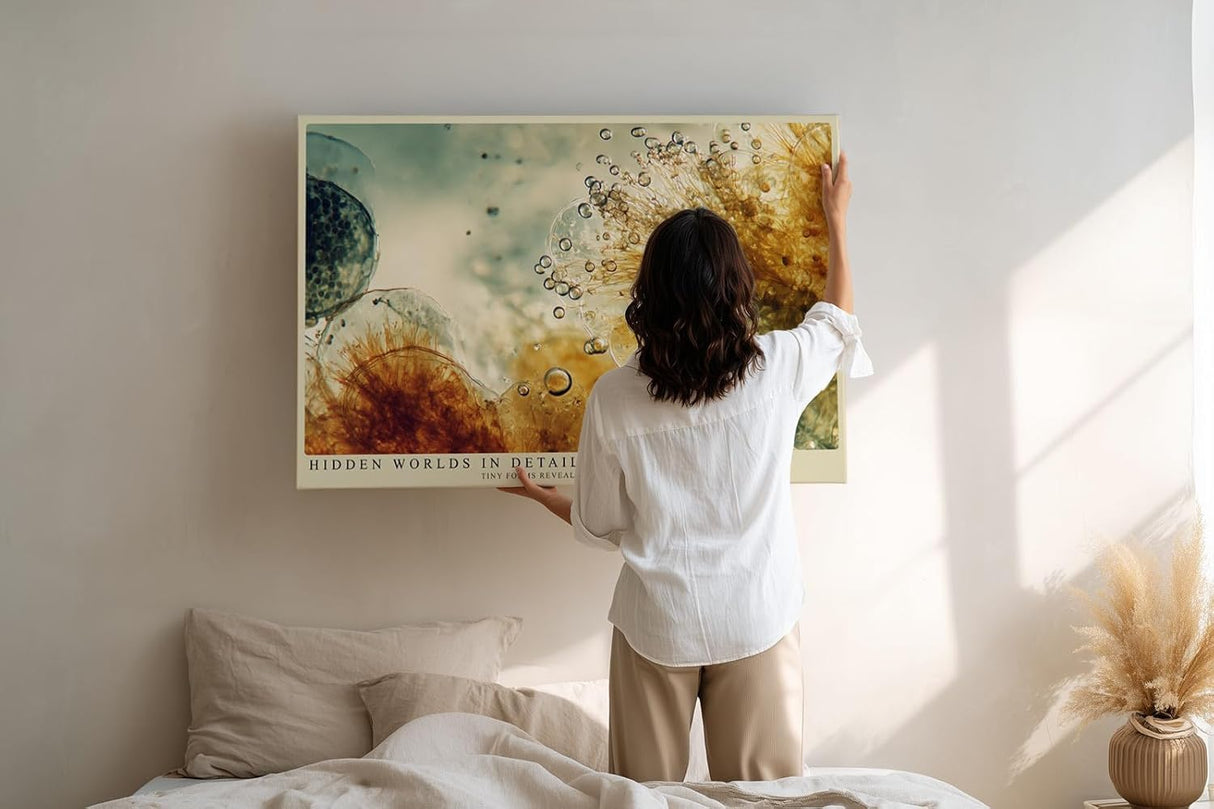 Paul Sinus Wandbild 120x80cm abstrakte Mikrostruktur Makrofotografie organische Formen moderne Naturkunst stilvolle Wanddekoration fuer Wohnzimmer Büro