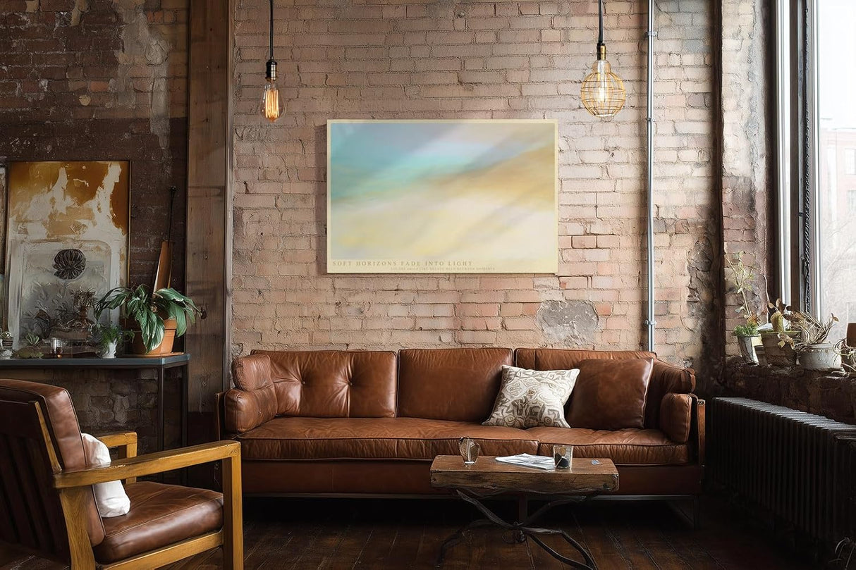 Paul Sinus Wandbild 120x80cm Abstrakte Pastell Landschaft mit sanften Farbverlaeufen moderne ruhige Kunst