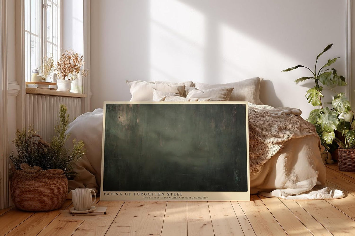 Paul Sinus Wandbild 120x80cm Abstrakte Patina Struktur Modernes Kunstmotiv Gruen Metallische Textur Minimalistische Wandkunst