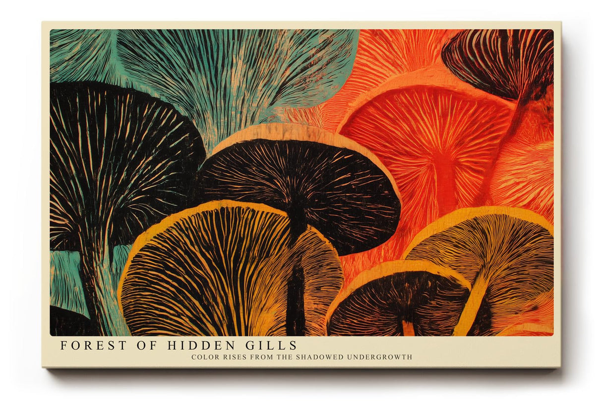 Paul Sinus Wandbild 120x80cm Abstrakte Pilze Farbenreiche Naturkunst Modernes Waldmotiv fuer Wohnzimmer Esszimmer und kreative Wohnräume