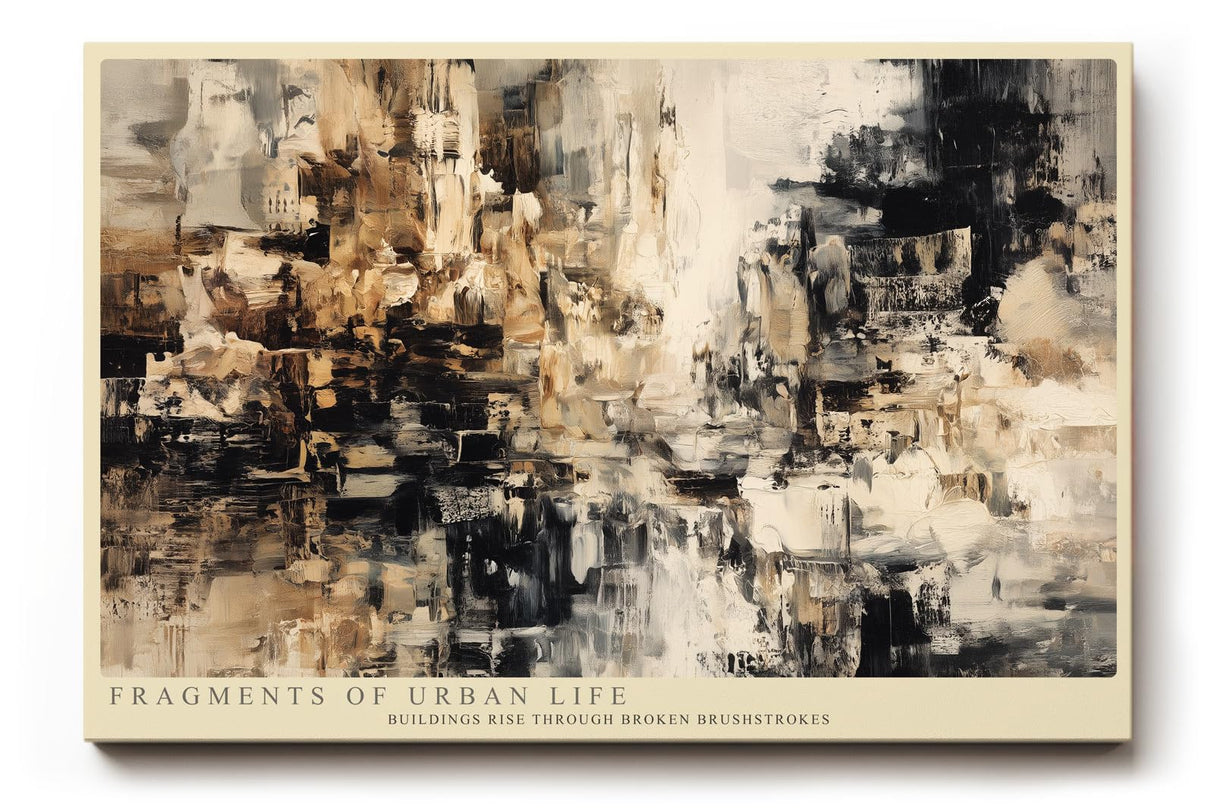 Paul Sinus Wandbild 120x80cm Abstrakte Stadtfragmente – Moderne urbane Kunst mit strukturierten Pinselbewegungen