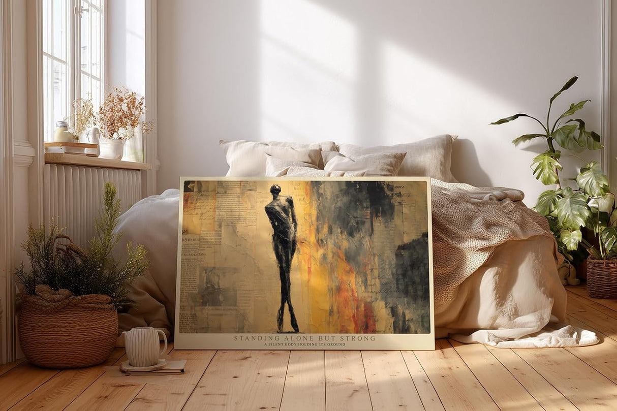 Paul Sinus Wandbild 120x80cm Abstrakte stehende Figur moderne Kunst Poster minimalistisches Menschenbild Kunstdruck Kunstbild für Wohnzimmer Büro Flur Dekoration