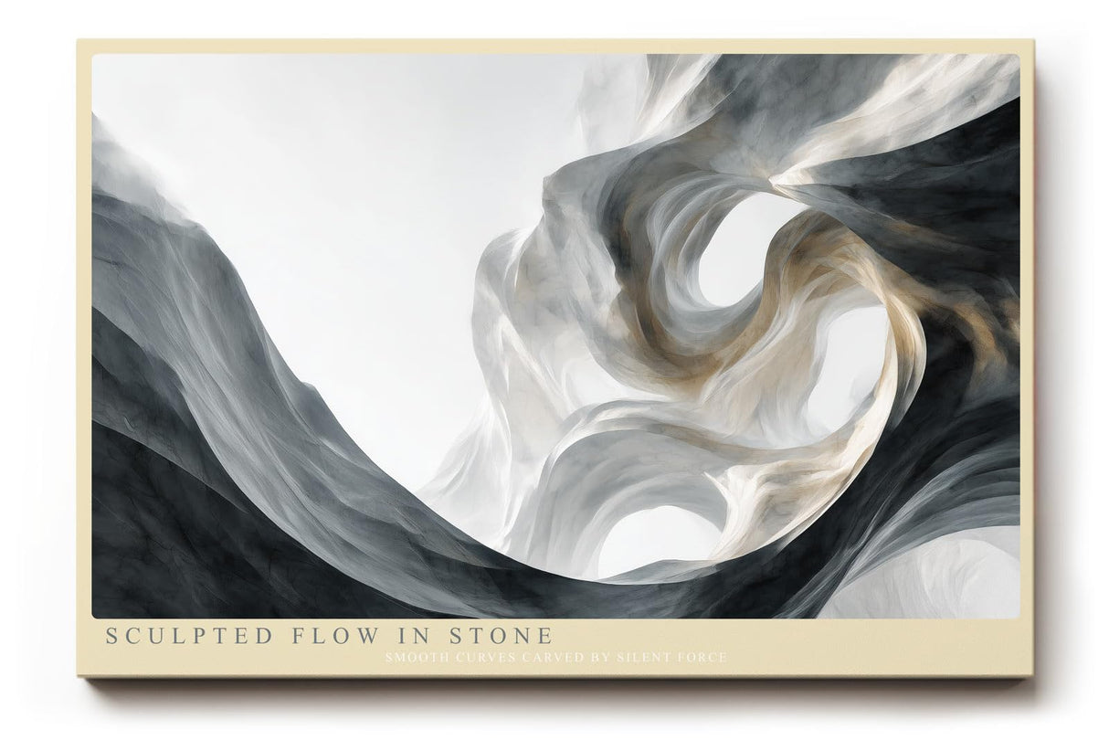 Paul Sinus Wandbild 120x80cm Abstrakte Steinform Moderne Skulpturale Kunst in Naturfarben für Wohnzimmer Büro Flur