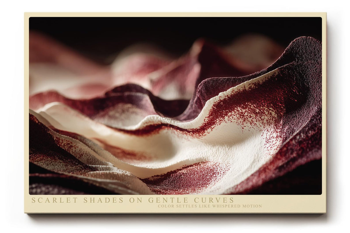 Paul Sinus Wandbild 120x80cm Abstrakte Stofflandschaft in Rot und Creme moderne Texturkunst