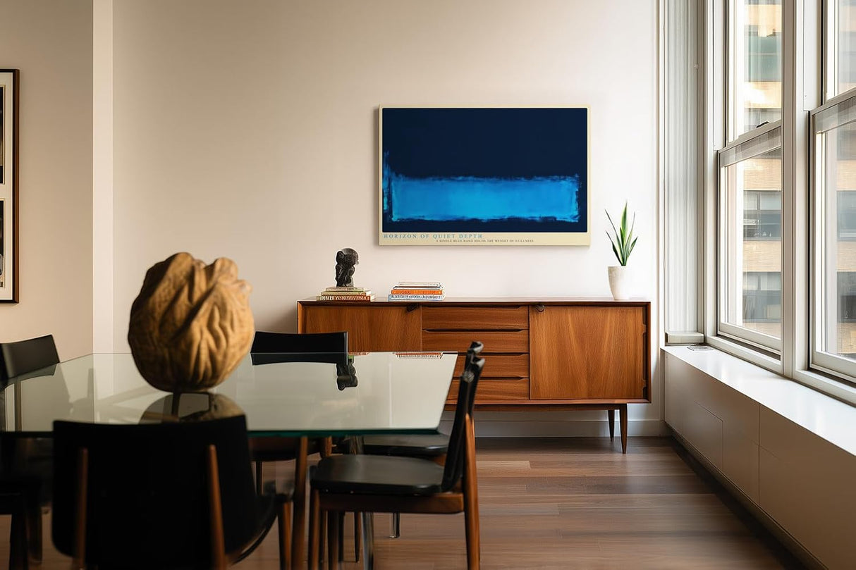 Paul Sinus Wandbild 120x80cm Abstrakter blauer Horizont moderne minimalistische Farbkunst