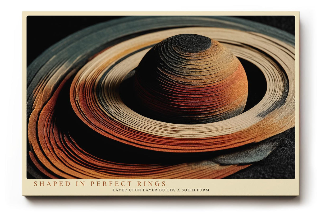 Paul Sinus Wandbild 120x80cm abstrakter Planet Ringe moderne Weltraumkunst geometrisches Design stilvolle Wanddekoration fuer Wohnzimmer Büro
