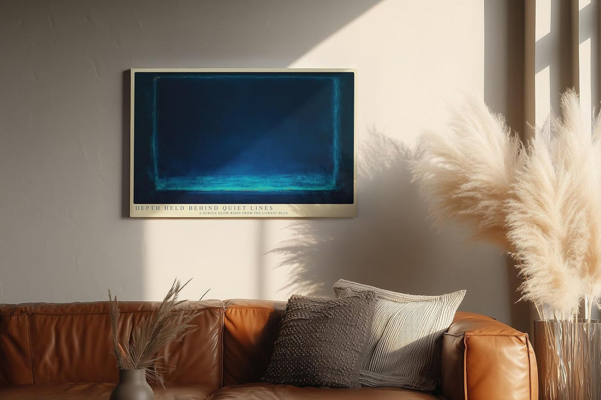 Paul Sinus Wandbild 120x80cm Abstraktes Blaues Rechteck moderne minimalistische Farbkunst