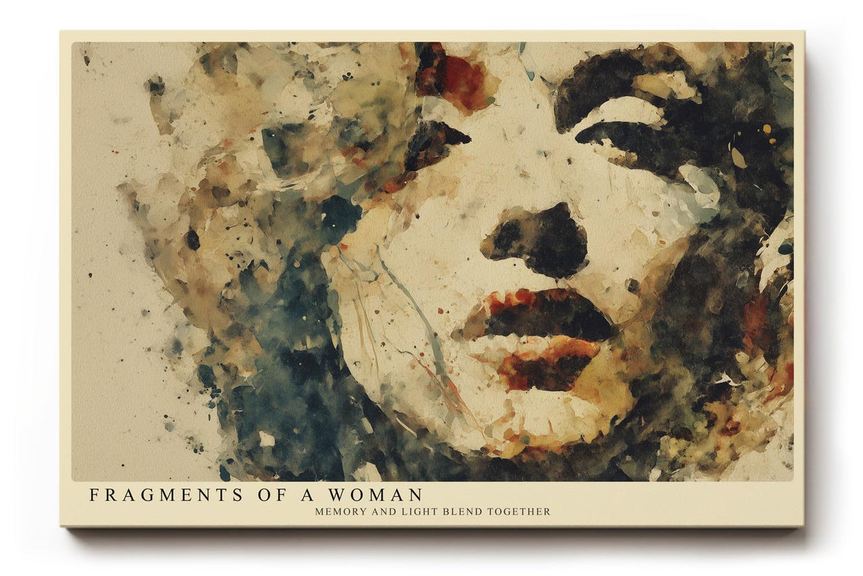 Paul Sinus Wandbild 120x80cm Abstraktes Frauenporträt in Aquarell – Künstlerische Gesichtskomposition mit weichen Farbstrukturen