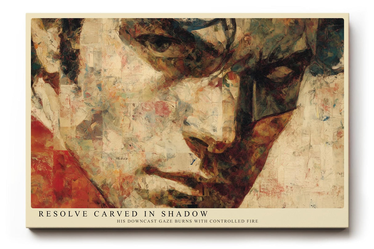 Paul Sinus Wandbild 120x80cm Abstraktes Maennerportraet Ausdrucksstarke Moderne Portraitkunst in warmen Erdtoenen fuer Wohnzimmer Büro und Galerie