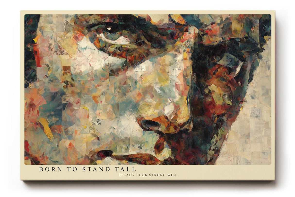 Paul Sinus Wandbild 120x80cm Abstraktes Männerporträt – Künstlerische Collage mit farbintensiver Struktur