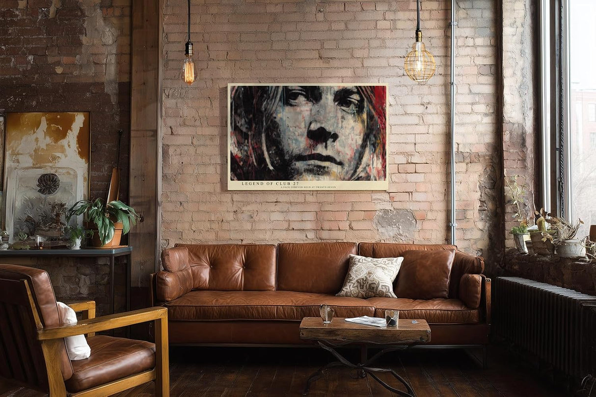 Paul Sinus Wandbild 120x80cm Abstraktes Portrait Rock Legende Moderne Kunst Gesicht in expressiver Malerei