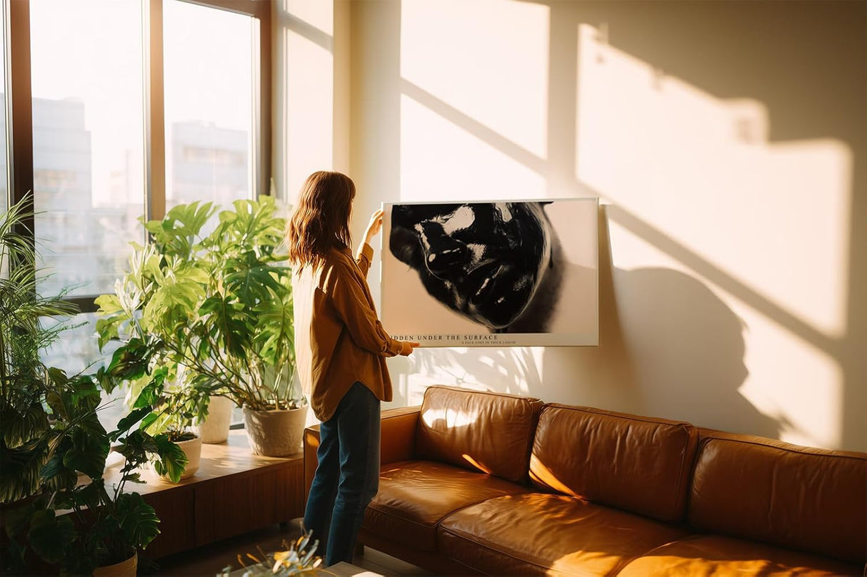 Paul Sinus Wandbild 120x80cm abstraktes Porträt schwarze Flüssigkeit moderne Fotokunst dramatische Kontraste geheimnisvolle Atmosphäre großes Kunstbild moderne