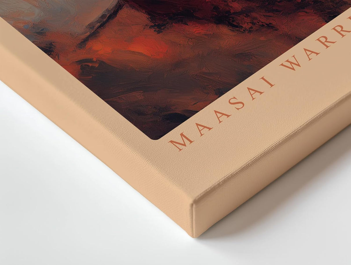Paul Sinus Wandbild 120x80cm Afrikanische Landschaft Maasai Krieger Sonnenuntergang Natur Kunst Wanddekoration Wohnzimmer Schlafzimmer