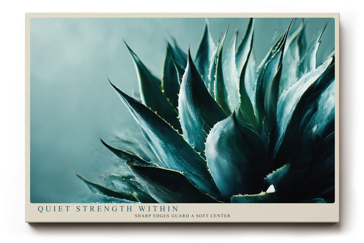 Paul Sinus Wandbild 120x80cm Agave Pflanze Makroaufnahme moderne botanische Kunst gruene Naturfarben stilvolle Wanddekoration fuer Wohnzimmer Büro