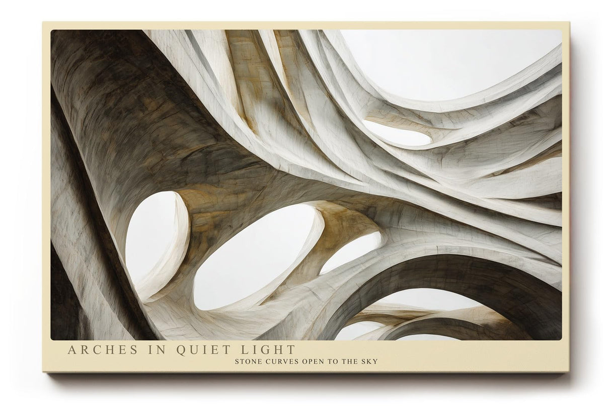 Paul Sinus Wandbild 120x80cm Arches in Quiet Light abstrakte Architektur Bögen beige moderne Kunst Poster stilvolle Wanddekoration für Wohnzimmer Büro