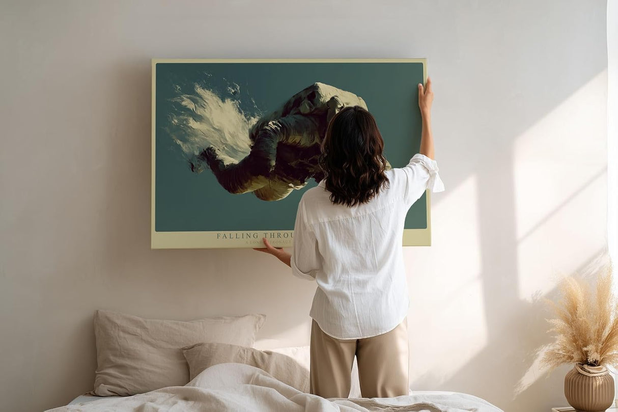 Paul Sinus Wandbild 120x80cm Astronaut im freien Fall moderne Space Kunst futuristische Wanddekoration