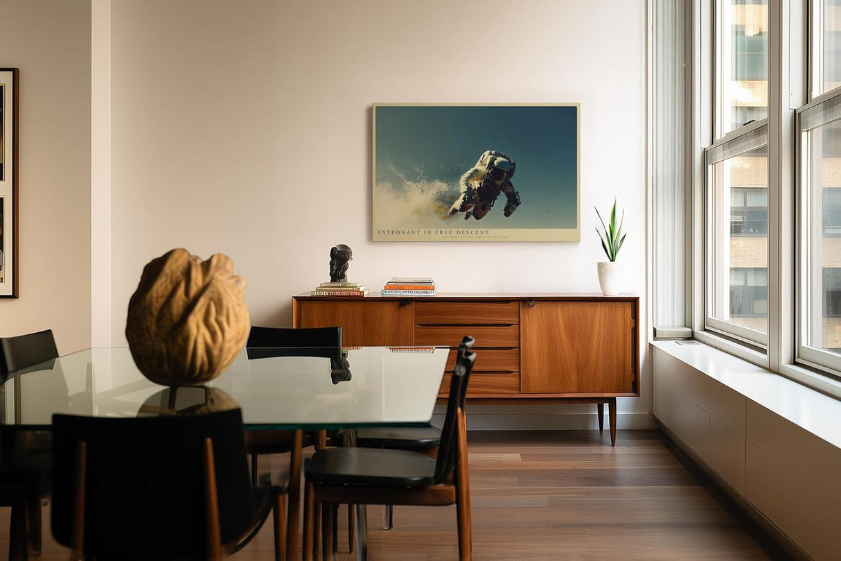 Paul Sinus Wandbild 120x80cm Astronaut im freien Flug moderne Space Fotokunst futuristische Wanddekoration