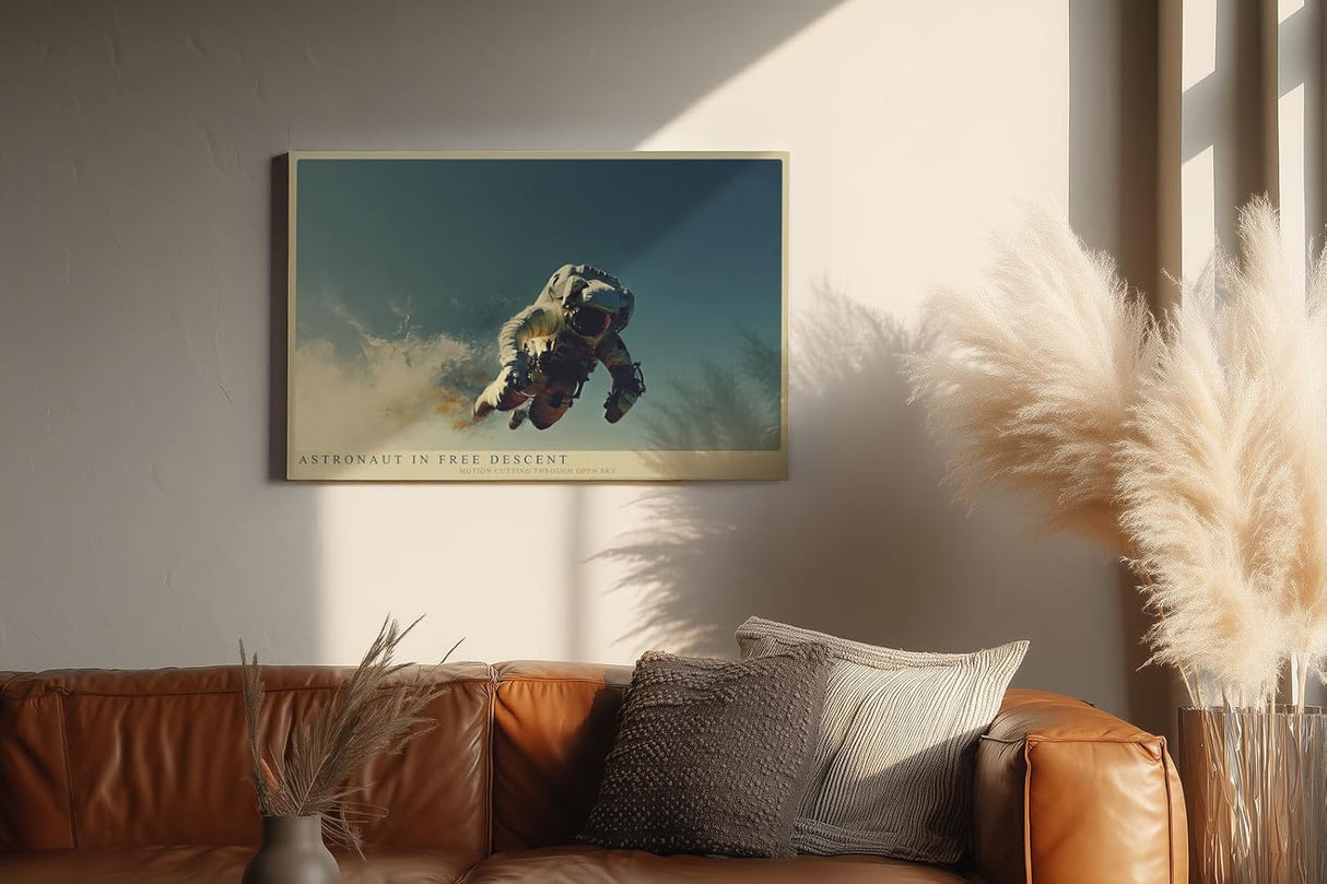 Paul Sinus Wandbild 120x80cm Astronaut im freien Flug moderne Space Fotokunst futuristische Wanddekoration