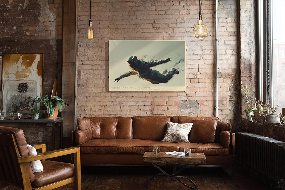 Paul Sinus Wandbild 120x80cm Astronaut im freien Flug moderne Space Kunst futuristische Weltraum Wanddekoration