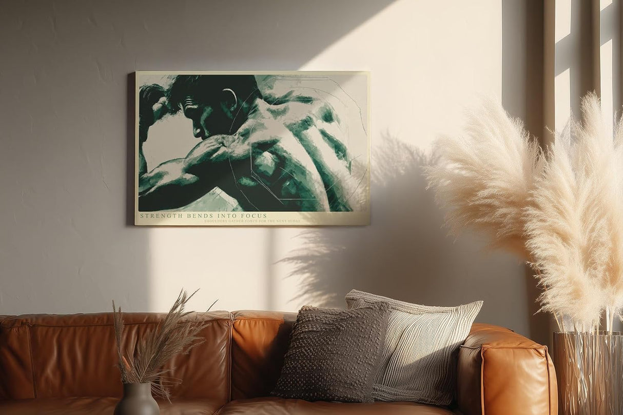 Paul Sinus Wandbild 120x80cm Athlet in Konzentration moderne Fitness Kunst mit kraftvoller Muskelstruktur