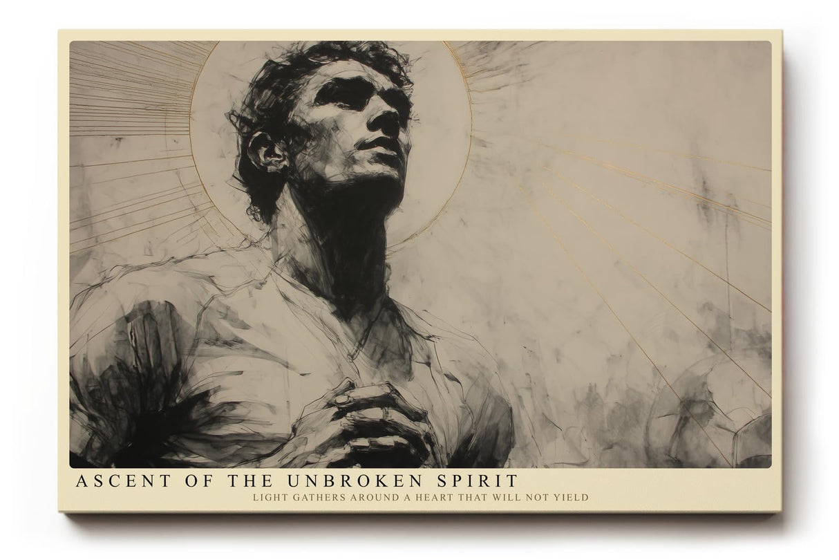 Paul Sinus Wandbild 120x80cm Aufstieg des unbeugsamen Geistes kraftvolles monochromes Portraet Kunstmotiv fuer moderne Wohnräume