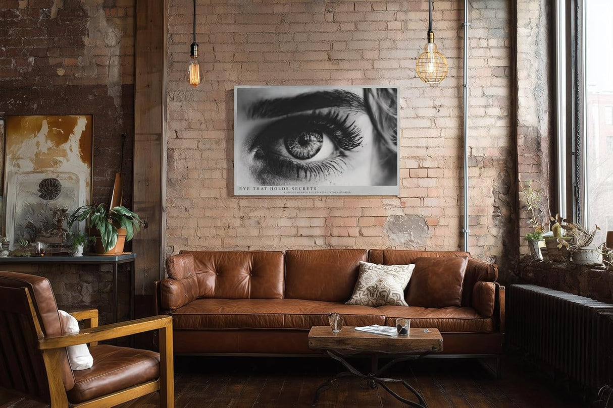 Paul Sinus Wandbild 120x80cm Auge Schwarz Weiss Fotokunst Makro Portrait Kunstmotiv Detailreiche Augenaufnahme mit starker Ausdruckskraft