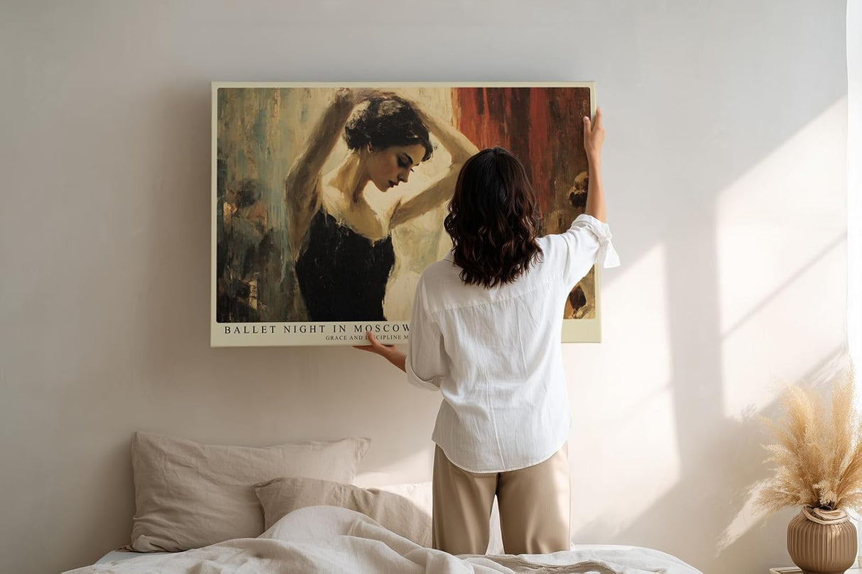 Paul Sinus Wandbild 120x80cm Ballet Night in Moscow elegante Ballerina Tanz Kunst Poster für Wohnzimmer Schlafzimmer