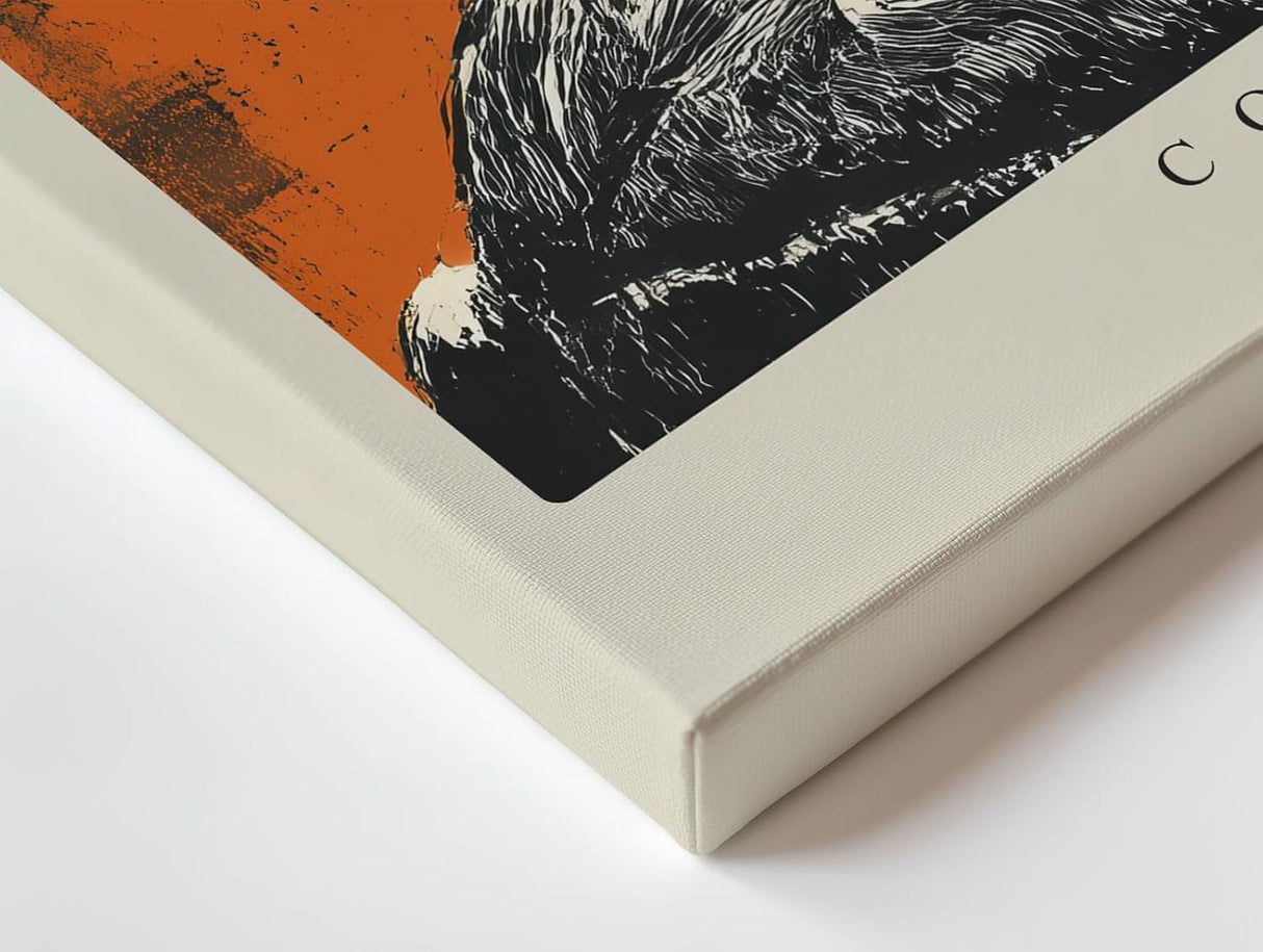 Paul Sinus Wandbild 120x80cm Basketball Spieler moderne Sport Illustration in Orange und Schwarz dynamische Wanddekoration