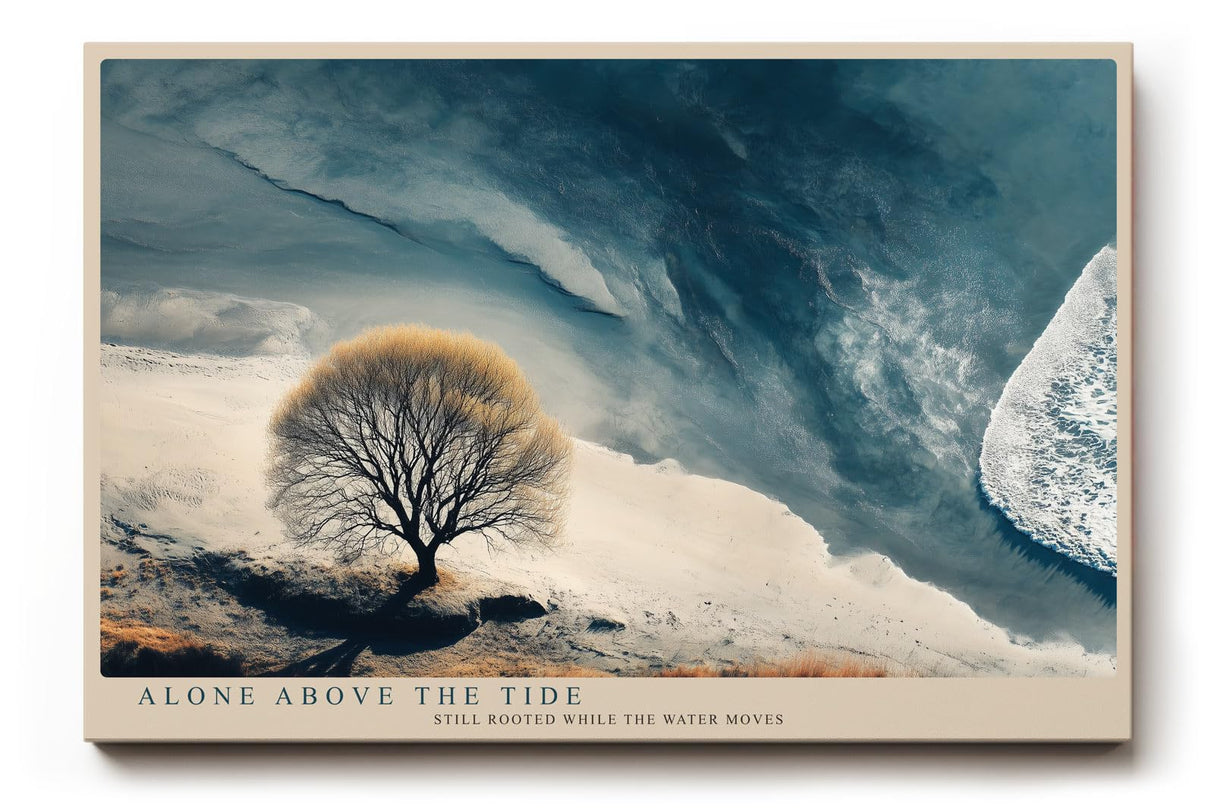 Paul Sinus Wandbild 120x80cm Baum am Meer dramatische Kueste Landschaft moderne Naturfotografie stilvolle Wanddekoration fuer Wohnzimmer Büro