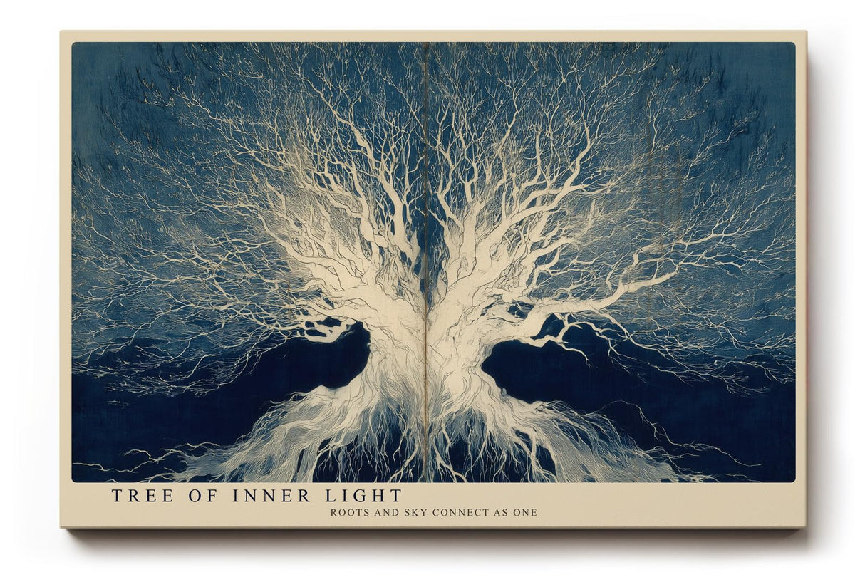 Paul Sinus Wandbild 120x80cm Baum Des Inneren Lichts Abstrakte Naturkunst LeinWandbild 120x80cm Mystische Baumkunst Wanddekoration