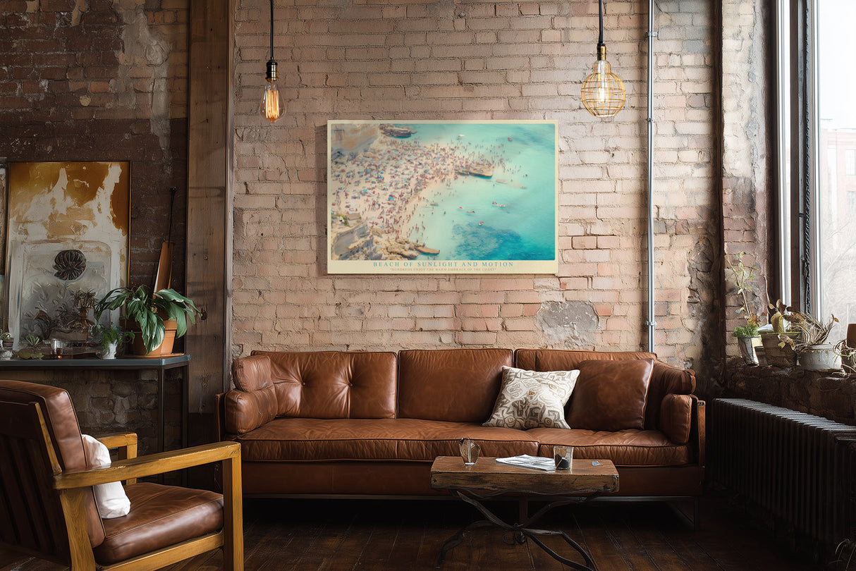 Paul Sinus Wandbild Beach of Sunlight and Motion Coastal Life in Warm Tones