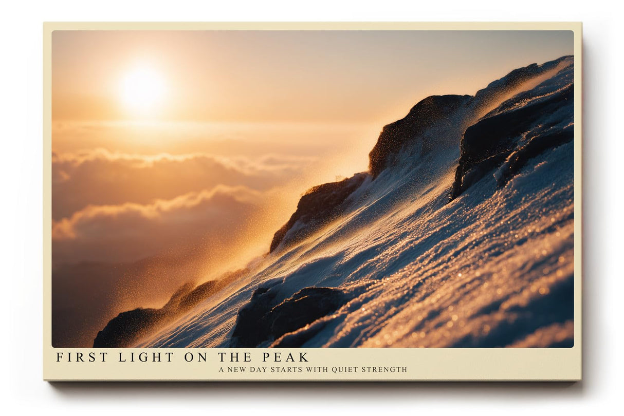 Paul Sinus Wandbild 120x80cm Berg Sonnenaufgang alpine Landschaft Fotokunst goldenes Morgenlicht Natur Kunstdruck moderne