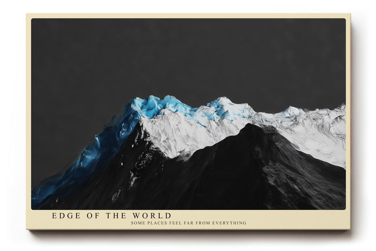 Paul Sinus Wandbild 120x80cm Berglandschaft moderne Kunst mit schneebedeckten Gipfeln dramatische Natur Illustration stilvolles Landschaftsbild für Wohnzimmer Büro