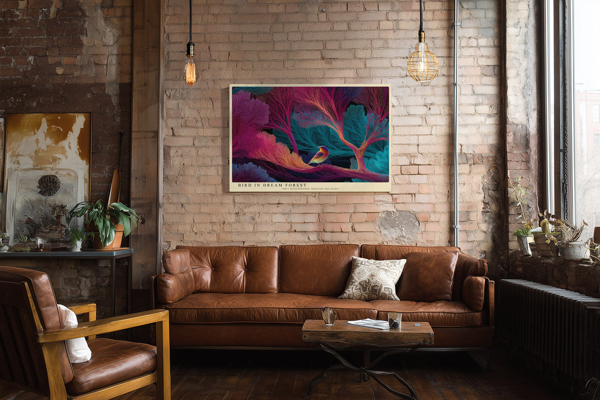 Paul Sinus Wandbild Bird in Dream Forest Harmony of Light and Color