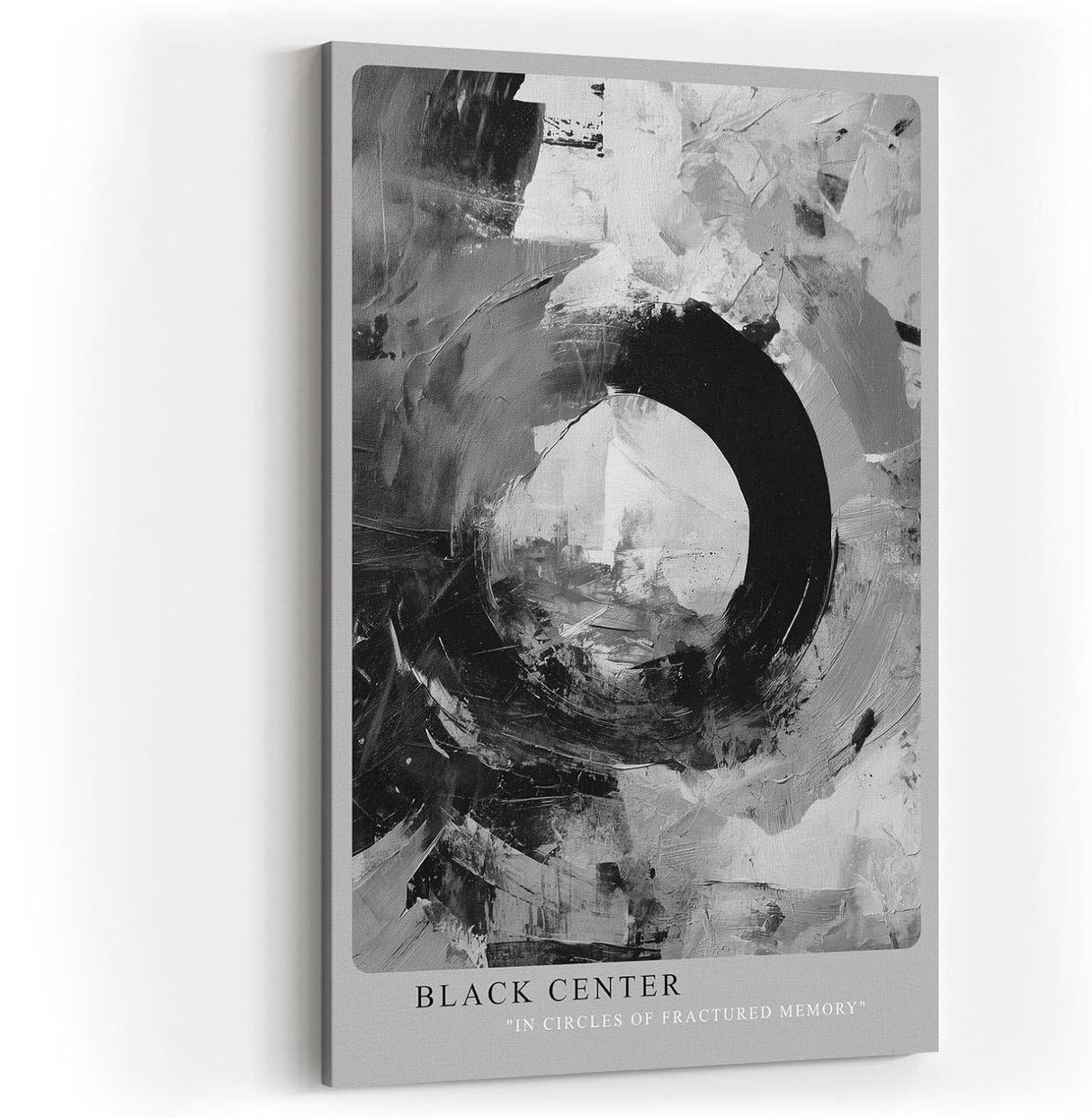 Paul Sinus Wandbild in 40x60cm Black Center – Ausdrucksstarke monochrome Kunst mit dynamischer Kreisform
