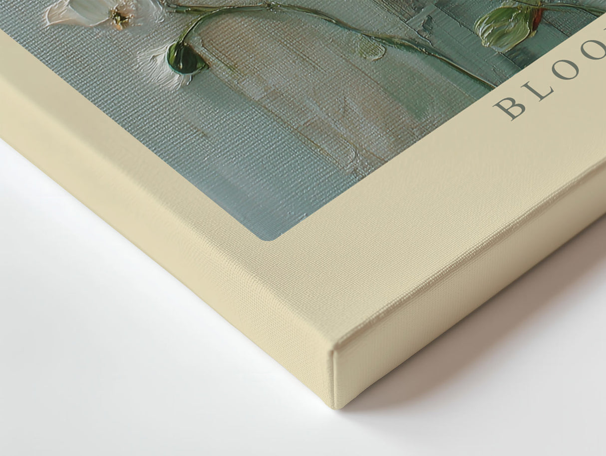 Paul Sinus Wandbild Blooms in Gentle Spring Light White Flowers in Soft Textured Elegance