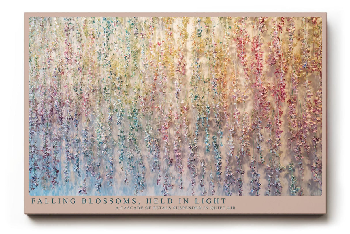 Paul Sinus Wandbild 120x80cm Blueten Kaskade Pastell Natur Kunst abstrakte Blumen Wanddekoration moderne florale Wandkunst Wohnzimmer Schlafzimmer